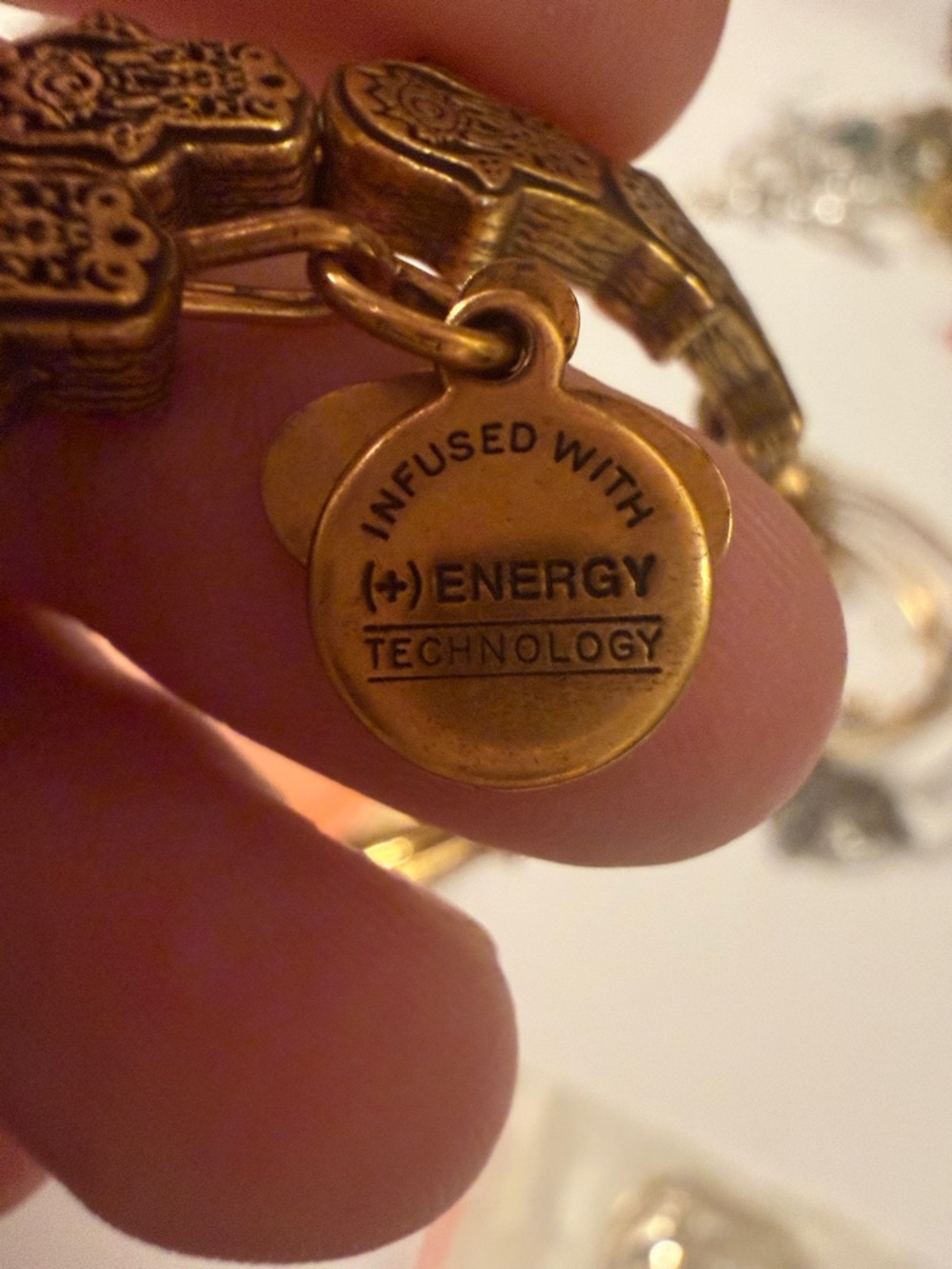 Alex and Ani Gold Hamsa Link Stackable Bangle Bracelet - Picture 4 of 8